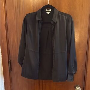 Express Black Lightweight Satin Shirt Jacket